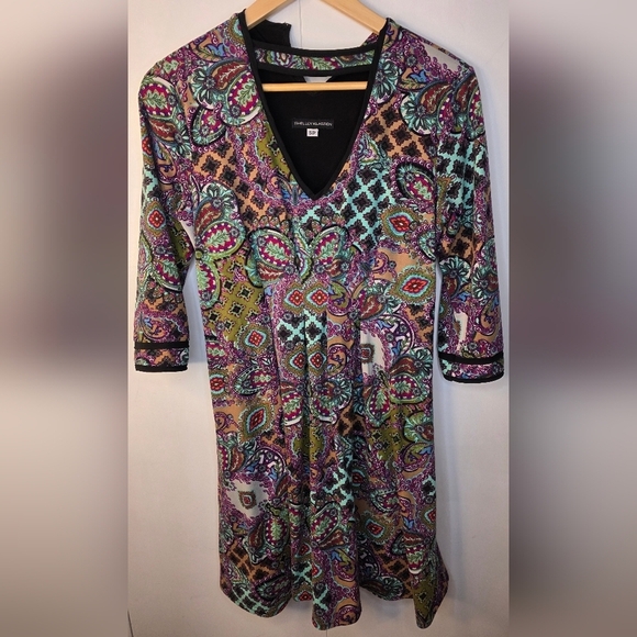 Shelly Klassen boho bright patterned dress. Fit and flair small - Picture 7 of 15